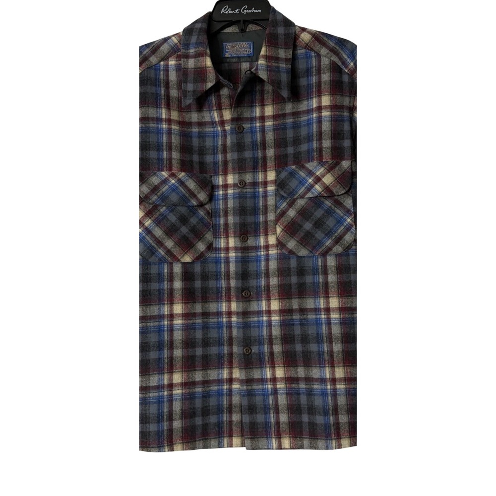 Vintage Pendleton Mens Long Sleeve Button Virgin Wool USA Shirt Size Large EUC - Picture 3 of 10